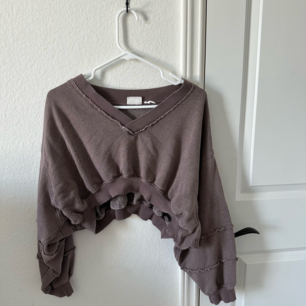 Urban Outfitters Brown Cropped Sweatshirt